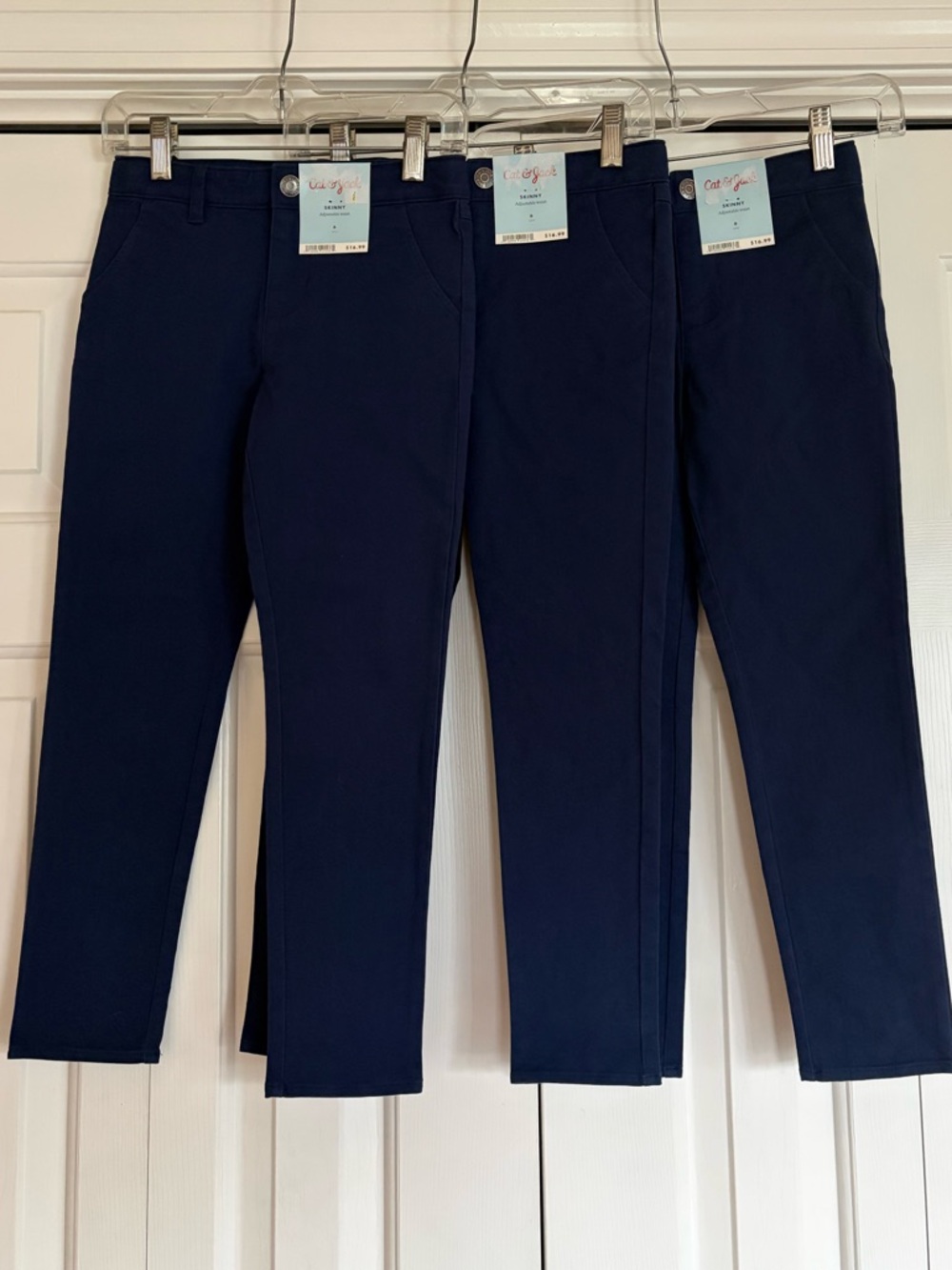 Blue Skinny Twill Pants by Cat & Jack. Bundle of 3. School Uniform or ?? Size 6.